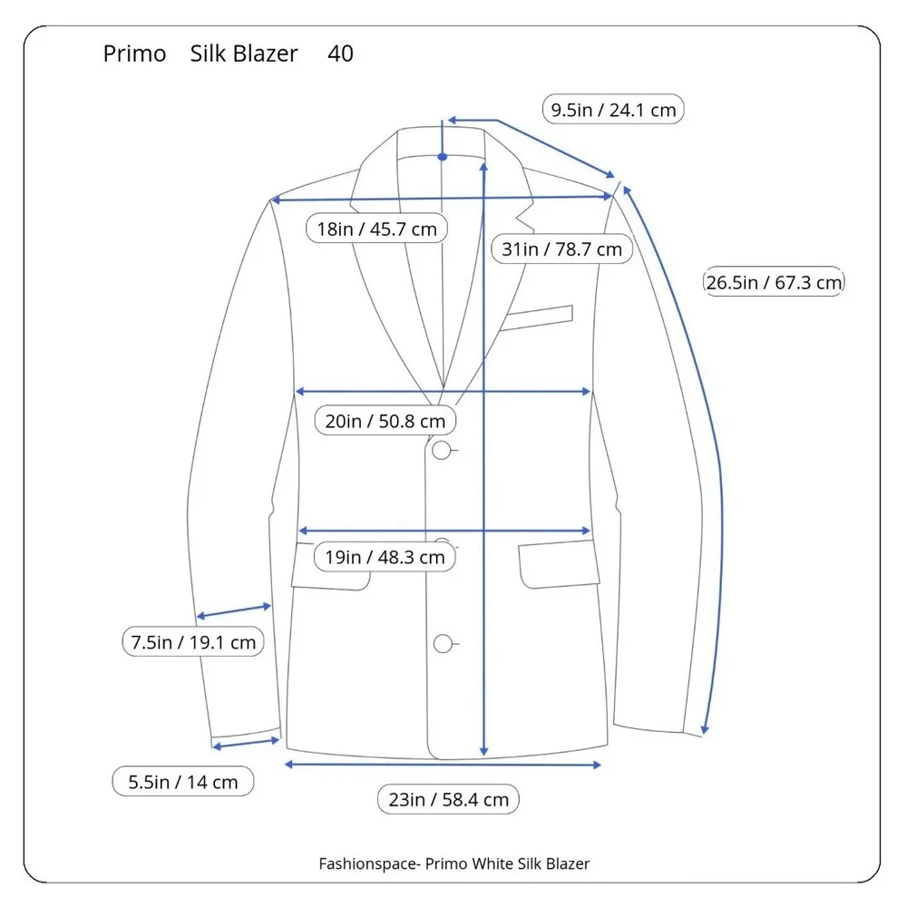 Primo White Mens Silk Blazer USA Made Size 40R - Picture 10 of 10